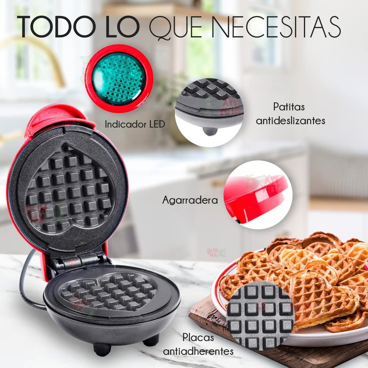 Mini Waflera Diseño de Corazón