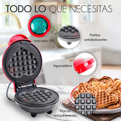 Mini Waflera Diseño de Corazón